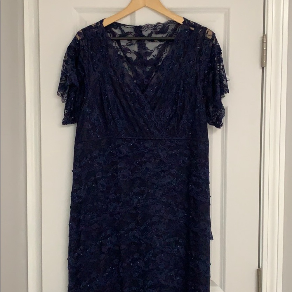 Navy Lace Formal Dress